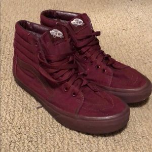 Maroon high top Classic Vans